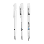 Plastic BIC® pen met grote clip en zwarte inkt kleur doorzichtig wit