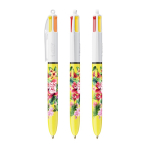 Plastic pen met gele behuizing en 4 kleuren inkt Sun BIC® kleur geel