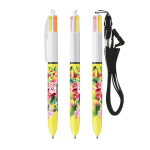 Plastic pen met lanyard om op te hangen en inkt in 4 kleuren Sun BIC® kleur geel