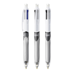 Multifunctionele kunststof pen met 3 inkten en vulpotlood BIC® kleur wit/grijs
