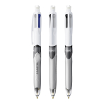 Multifunctionele kunststof pen met 3 inkten en vulpotlood BIC® kleur wit/grijs