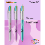 Plastic BIC®-pen met vier trendy inktkleuren