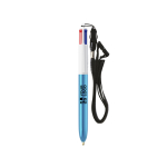 Plastic pen met metallic afwerking en 4 kleuren inkt Shine BIC® met afdrukgebied