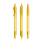 Plastic pen met brede behuizing en blauwe schrijfkleur Wide Body BIC® kleur doorzichtig geel