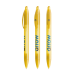 Plastic pen met brede behuizing en blauwe schrijfkleur Wide Body BIC® kleur doorzichtig geel