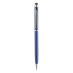Multifunctionele metalen pen met touch stylus en blauwe BIC®-inkt kleur blauw