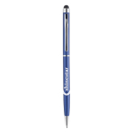 Multifunctionele metalen pen met touch stylus en blauwe BIC®-inkt kleur blauw