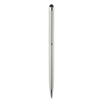 Multifunctionele metalen pen met touch stylus en blauwe BIC®-inkt kleur zilver