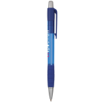 Transparante kunststof klikpen met blauwe inkt Striped Grip BIC® kleur blauw