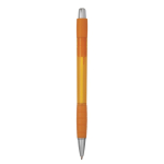 Transparante kunststof klikpen met blauwe inkt Striped Grip BIC® kleur oranje
