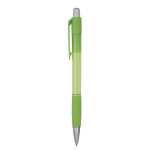 Transparante kunststof klikpen met blauwe inkt Striped Grip BIC® kleur limoen groen