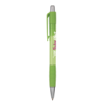 Transparante kunststof klikpen met blauwe inkt Striped Grip BIC® kleur limoen groen