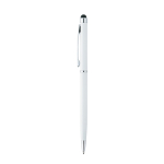Metalen pen met stylus en blauwe inkt Sleek Stylus BIC® kleur wit
