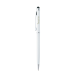 Metalen pen met stylus en blauwe inkt Sleek Stylus BIC® kleur wit
