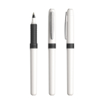 Plastic rollerpen met ergonomische grip, blauwe inkt Grip Roller kleur wit