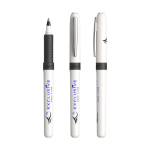 Plastic rollerpen met ergonomische grip, blauwe inkt Grip Roller kleur wit