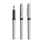 Plastic rollerpen met ergonomische grip, blauwe inkt Grip Roller kleur grijs