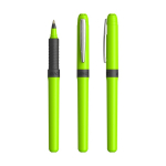 Plastic rollerpen met ergonomische grip, blauwe inkt Grip Roller kleur limoen groen
