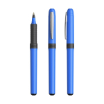 Plastic rollerpen met ergonomische grip, zwarte inkt Grip Roller kleur blauw