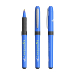 Plastic rollerpen met ergonomische grip, zwarte inkt Grip Roller kleur blauw