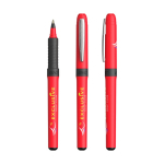 Plastic rollerpen met ergonomische grip, zwarte inkt Grip Roller kleur rood