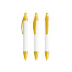 Plastic pen met 360°-bedrukking en blauwe inkt Wide Body Mini BIC® kleur doorzichtig geel