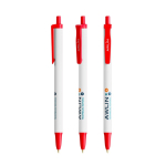 Gerecyclede plastic bpen met groot drukoppervlak en zwarte inkt BIC® kleur rood