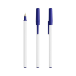 Gerecyclede kunststof pen met dop en blauwe inkt Round Stic® BIC® kleur marineblauw