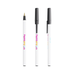 Klassieke plastic pen met dop en zwarte inkt Round Stic BIC® kleur zwart