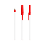 Klassieke plastic pen met dop en zwarte inkt Round Stic BIC® kleur rood
