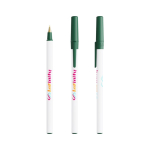 Klassieke plastic pen met dop en zwarte inkt Round Stic BIC® kleur groen