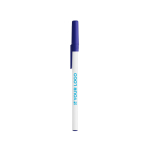 Klassieke plastic pen met dop en zwarte inkt Round Stic BIC® met afdrukgebied