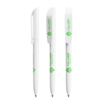Gerecyclede pen met clip en blauwe inkt Super Clip Ecolutions BIC® kleur wit