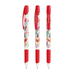 Balpen van gerecycled plastic met zachte grip en zwarte inkt BIC® kleur rood