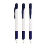 Balpen van gerecycled plastic met zachte grip en zwarte inkt BIC® kleur marineblauw