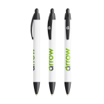 BIC® balpen van gerecycled plastic met brede houder en blauwe inkt kleur zwart