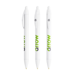 BIC® balpen van gerecycled plastic met brede houder en blauwe inkt kleur wit