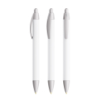 BIC® balpen van gerecycled plastic met brede houder en blauwe inkt kleur zilver