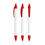 Gerecyclede plastic BIC® pen met breed profiel en zwarte inkt kleur rood