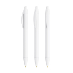 Gerecyclede plastic BIC® pen met breed profiel en zwarte inkt kleur wit