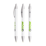 Gerecyclede plastic BIC® pen met breed profiel en zwarte inkt kleur zilver
