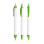 Gerecyclede plastic BIC® pen met breed profiel en zwarte inkt kleur doorzichtig groen