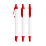 Gerecyclede plastic BIC® pen met breed profiel en zwarte inkt kleur doorzichtig rood