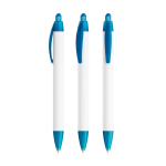 Gerecyclede plastic BIC® pen met breed profiel en zwarte inkt kleur doorzichtig lichtblauw