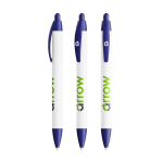 Gerecyclede plastic BIC® pen met breed profiel en zwarte inkt kleur marineblauw
