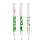 Balpen van gerecycled plastic met stevige clip en blauwe inkt BIC® kleur wit