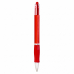 Plastic pen met translucente behuizing en blauwe inkt Click BIC® kleur rood