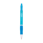 Plastic pen met translucente behuizing en blauwe inkt Click BIC® kleur cyaan blauw