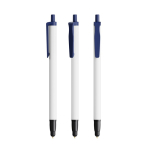 Gerecyclede plastic pen met stylus en zwarte inkt BIC® kleur marineblauw