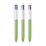Kunststof pen in frosted stijl met 4 kleuren inkt BIC® kleur appel groen